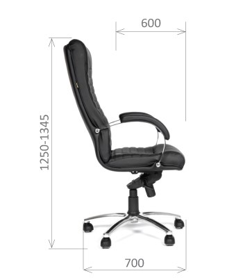 Кресло CHAIRMAN 480 Экокожа премиум черная в Одинцово - изображение 2